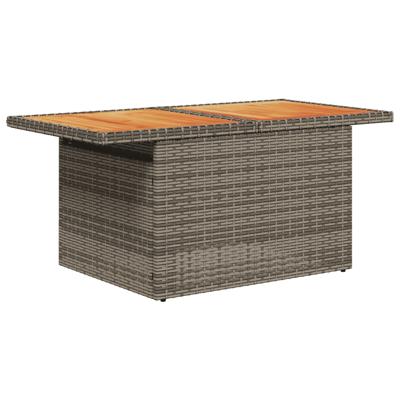5-delige Loungeset met kussens poly rattan grijs - thumbnail