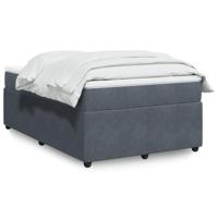 Boxspring met matras fluweel donkergrijs 120x190 cm - thumbnail