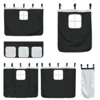 Stapelbed met glijbaan en gordijnen wit en zwart 90x200 cm - thumbnail