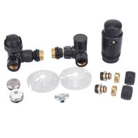 Luxe Radiator Aansluitset Riko Haaks Verkeerd Rechts Mat Zwart Riko - thumbnail