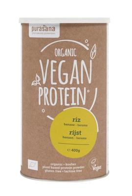 Purasana Vegan Rijst Proteine Banaan Lucuma Bio (400g) Purasana Vegan Rijst Proteine Banaan Lucuma Bio (400g)