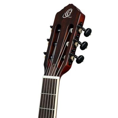 Ortega RTPSTD-SBK-L TourPlayer Series Standard Satin Black Finish linkshandige elektrisch-akoestische klassieke gitaar met tas