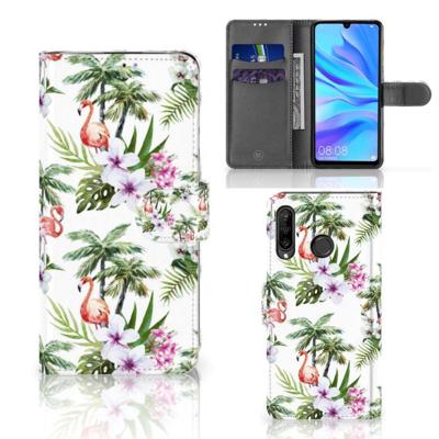 Huawei P30 Lite (2020) | Telefoonhoesje | Met pasjeshouder | Flamingo Palms