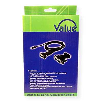 VALUE USB - Seriële Converter kabel, type C - RS232 , zwart, 1,8 m - thumbnail