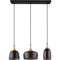 Moderne Zwarte LED Hanglamp - 3-Lichts - E14 Fitting - Rechthoekig Metaal - thumbnail