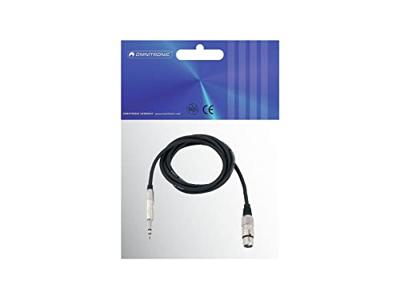 Omnitronic 30225180 XLR Adapterkabel [1x XLR-bus 3-polig - 1x Jackplug male 6,3 mm (stereo)] 0.90 m Zwart - thumbnail