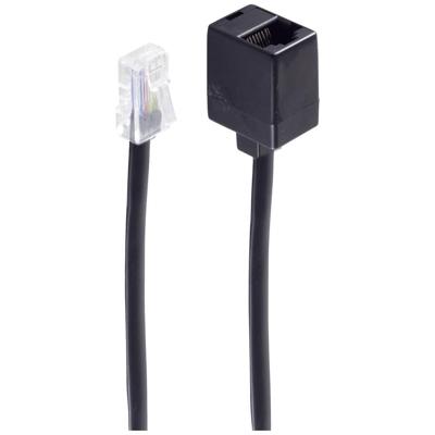 Shiverpeaks Telefoon (analoog) Aansluitkabel [1x RJ45-stekker 8p8c - 1x Telefoonkoppeling Duitsland (TAE-N)] 6 m Zwart