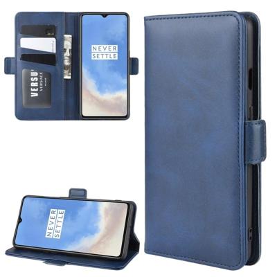 Voor OnePlus 7T portemonnee staan lederen mobiele telefoon geval met portemonnee & houder & kaartsleuven (donkerblauw) Voor OnePlus 7T portemonnee staan lederen mobiele telefoon geval met portemonnee & houder & kaartsleuven (donkerblauw)