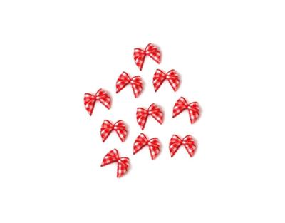 Strikje ruit rood wit (10 stuks)