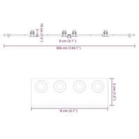 VidaXL Doos met onderdelen voor schuifdeur 366 cm staal zwart - thumbnail