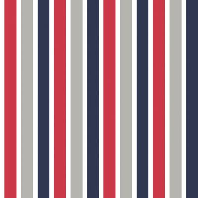 Dutch Wallcoverings Joy - Strepen - Blauw/Rood/Grijs