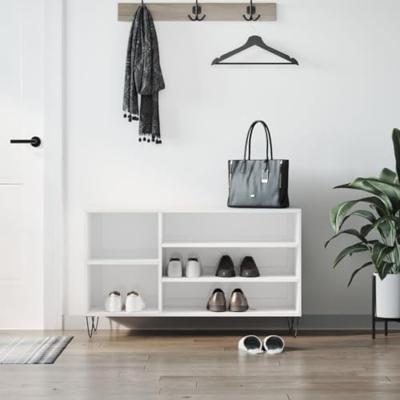 VidaXL Schoenenkast 102x36x60 cm bewerkt hout hoogglans wit