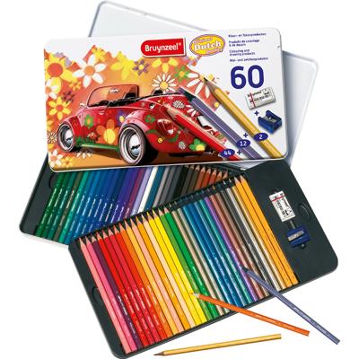 Tekenset Bruynzeel Super Sixties Kever blik à 60 kleuren