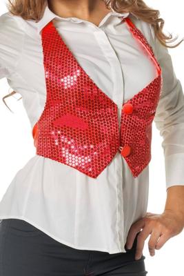 Paillettenvestje, rood Paillettenvestje, rood