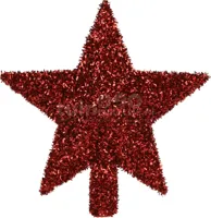 Piek Glitter Ster 20cm Rood - thumbnail