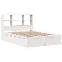 Bedframe zonder matras massief grenenhout wit 140x190 cm - thumbnail