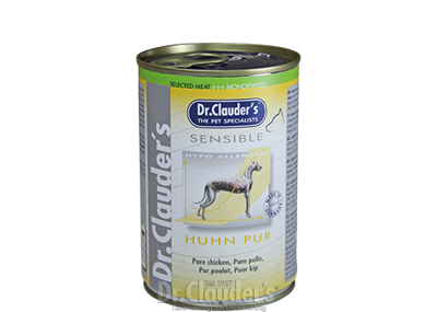 Dr. Clauder's Sensible puur kip natvoer hond 6 x 400 g