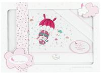 Interbaby bedtextiel parachute 80 x 40 cm katoen roze 3-delig - thumbnail