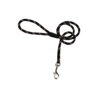 Hondenriem van rond nylon 100cm x 8mm zwart - thumbnail