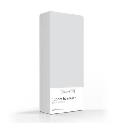 Romanette Topper Hoeslaken Hoge Hoek Silver 100% Katoen 2-persoons Xxl 160x220