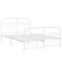 Bedframe met hoofd- en voeteneinde metaal wit 140x190 cm - thumbnail
