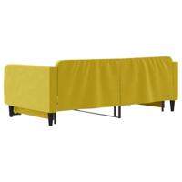Slaapbank met onderschuifbed 100x200 cm fluweel geel - thumbnail