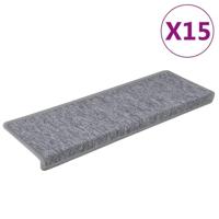 VidaXL Trapmatten 15 st 65x21x4 cm lichtgrijs met rechthoekige rand - thumbnail