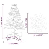 VidaXL Kerstdecoratie kerstboom 80 cm massief grenenhout wit - thumbnail