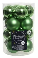 Decoris kerstballen glas groen 3,5cm 16st - thumbnail