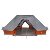 VidaXL Familie tipi tent tipi grijs en oranje 680 x 430 x 270 cm - thumbnail