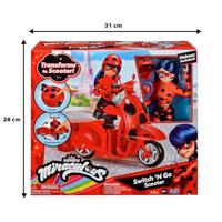 Scooter Miraculous Switch'n Go + Ladybug Lucky Charm Bandai 26 cm Gearticuleerde pop - P50668 - thumbnail