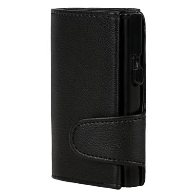 Juscha JU-961101 Pasjeshouder Clicksafe RFID Kunstleer ZW/ZW 8 Pasjes Met Opbergvak Voor Muntgeld