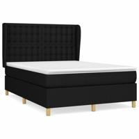 Boxspring met matras stof zwart 140x200 cm - thumbnail