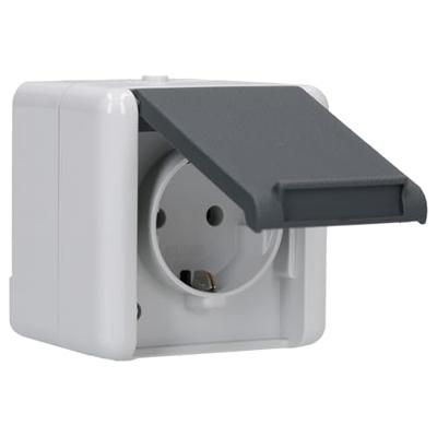 Jung 820W Wandcontactdoos Opbouwbehuizing 1-voudig Grijs 1 stuk(s)