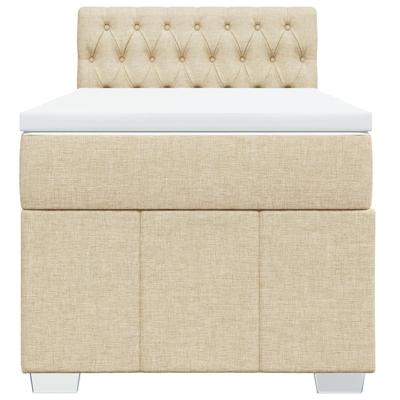Boxspring met matras stof crèmekleurig 200x200 cm