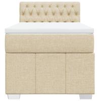 Boxspring met matras stof crèmekleurig 200x200 cm - thumbnail