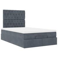 Ottoman bed met matrassen 120x200cm fluweel donkergrijs - thumbnail