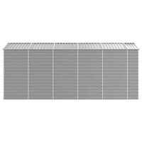 Tuinschuur 191x470x198 cm gegalvaniseerd staal lichtgrijs - thumbnail