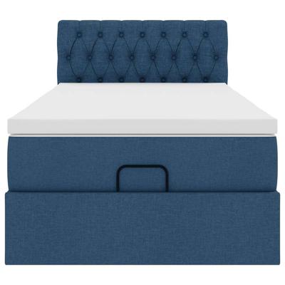 Bed met matras 120x200 cm stof blauw