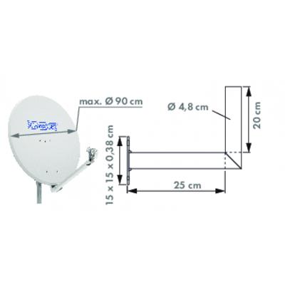 Schwaiger WAH25A001 Satelliet-wandbeugel Afstand tot de wand: 25 cm Zilver