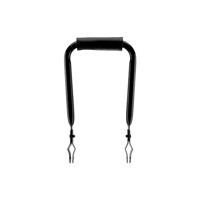 Simson rugleuning smal zwart met vinyl rugkussen - thumbnail