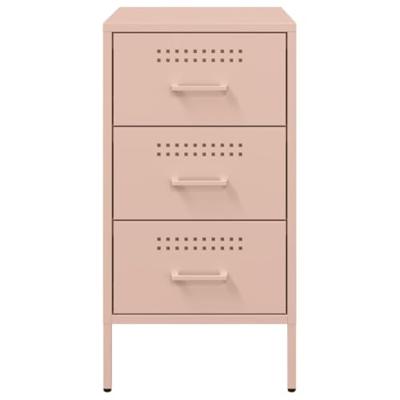 Nachtkastjes 2 st 36x39x68 cm koudgewalst staal roze Nachtkastjes 2 st 36x39x68 cm koudgewalst staal roze