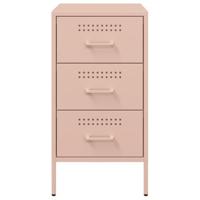 Nachtkastjes 2 st 36x39x68 cm koudgewalst staal roze - thumbnail