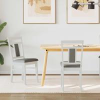 Eetkamerstoel 2 pcs Wit en Grijs Massief Rubberhout - thumbnail