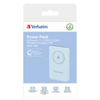 Verbatim Charge n Go Magnetic Wireless Powerbank 5000 mAh Fast Charge, Quick Charge 3.0, USB PD 3.0, Adaptive Fast Charge LiPo USB-C Blauw - thumbnail