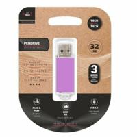 USB stick Tech One Tech TEC3009-32 Paars 32 GB - thumbnail