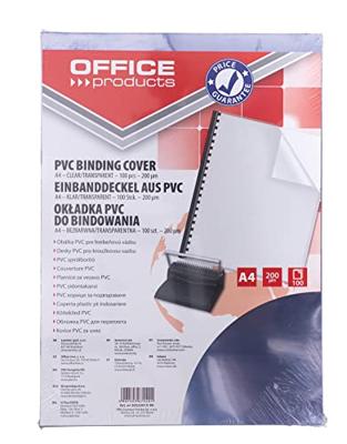 OFFICE products omslagen, A4, PVC, 200 micron, pak van 100 stuks, transparant