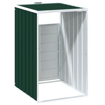 VidaXL Containerberging voor 1 container 72x81x115 cm staal groen VidaXL Containerberging voor 1 container 72x81x115 cm staal groen