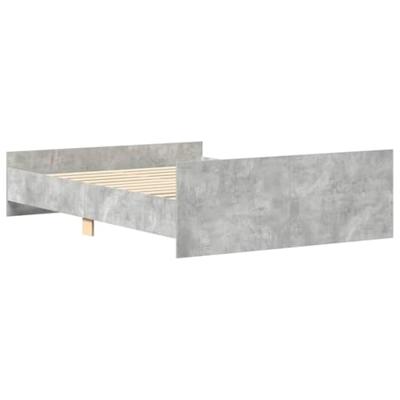 Bedframe met hoofd- en voeteneinde betongrijs 140x200 cm