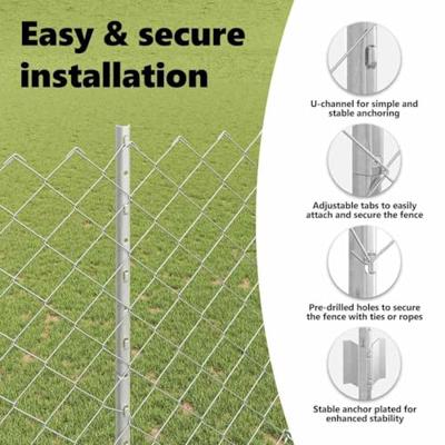 VidaXL Hek met paal zilver 1,5 x 10 m staal